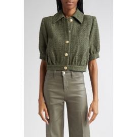 L\'AGENCE Cove Short Sleeve Tweed Crop Jacket at Nordstrom