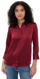 L\'AGENCE Dani 3/4 Sleeve Blouse Black Cherry L at Shopbop