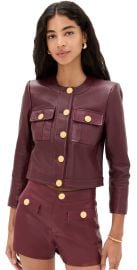 L\'AGENCE Deidra Collarless Jacket Black Cherry 6 at Shopbop