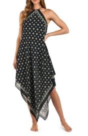 L\'AGENCE Elise Southwestern Medallion Print Cover-Up Halter Dress at Nordstrom