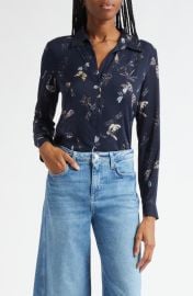 L\'AGENCE Holly Butterfly Print Button-Up Shirt at Nordstrom