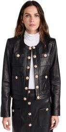 L\'AGENCE Jayde Collarless Jacket Black 6 at Shopbop