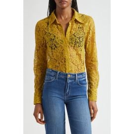 L\'AGENCE Maia Lace Button-Up Shirt at Nordstrom