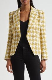 L\'AGENCE Marie Houndstooth Tweed Double Breasted Blazer at Nordstrom