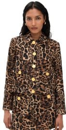 L\'AGENCE Nyx Crop Jacket Brown Patch Leopard 2 at Shopbop