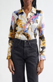 L\\\'AGENCE Tyler Fantasy Print Silk Button-Up Shirt at Nordstrom