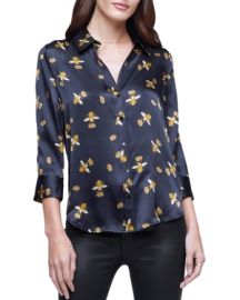 L\'Agence Dani Silk Three Quarter Sleeve Blouse at Bloomingdales