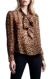 L\'Agence Diane Leopard Print Silk Blouse at Nordstrom