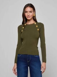 L\'agence - Gretchen Pullover - Deep Olive/Gold at Jessie