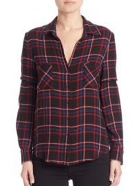 L AGENCE - Denise Plaid Button-Front Blouse at Saks Off 5th