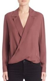 L AGENCE - Rita Drape-Front Silk Blouse Mulberry at Saks Fifth Avenue