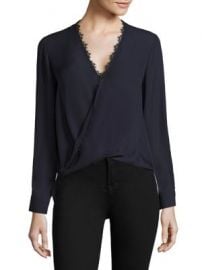 L AGENCE - Rosario Lace Trimmed Silk Top at Saks Fifth Avenue