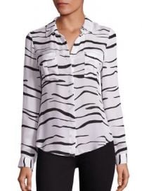 L AGENCE - Valerie Safari Printed Silk Blouse at Saks Fifth Avenue