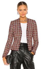 L AGENCE Adette Blazer in Navy  amp  Orange Tweed from Revolve com at Revolve