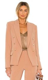 L AGENCE Kenzie Double Breasted Blazer in Tawny Brown from Revolve com at Revolve