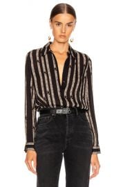 L AGENCE Nina Blouse in Black Anguillette   FWRD at Forward