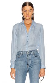 L AGENCE Nina Blouse in Sky Blue Multi Stripe   FWRD at Forward