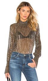 L AGENCE Paola Blouse in Gold Metallic from Revolve com at Revolve