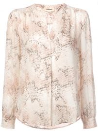 L AGENCE SNAKE PRINT COLLARLESS BLOUSE - PINK at Farfetch