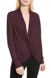 L AGENCE Twist Front Silk Blouse at Nordstrom