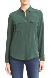 L AGENCE Valerie Safari Pocket Silk Blouse at Nordstrom