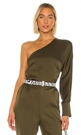 L Academie The Maura Top in Olive Green from Revolve com at Revolve