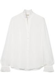 L Agence   Carla ruffled silk-georgette blouse at Net A Porter