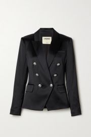 L Agence - Kenzie double-breasted satin blazer at Net A Porter