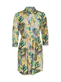 L Agence Addison Shirtdress in Light Maize Multi Animal Jungle at Saks Fifth Avenue