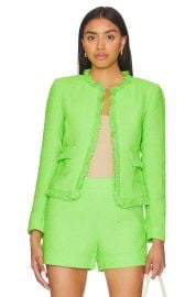 L Agence Angelina Blazer in Lime Green at Revolve