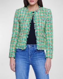 L Agence Angelina Tweed Jacket at Neiman Marcus