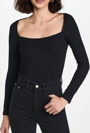 L Agence Astrid Rib Knit Square Neck Top at Shop Simon