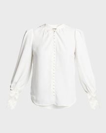 L Agence Ava Lace Cuff Blouse at Neiman Marcus