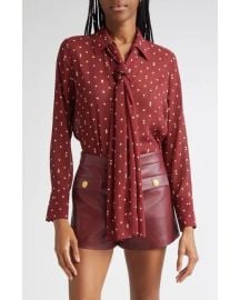 L Agence Basil Tie Neck Shirt at Nordstrom