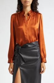 L Agence Bianca Silk Satin Blouse at Nordstrom