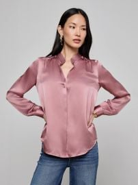 L Agence Bianca Silk Satin Blouse at L'Agence