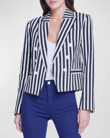 L Agence Brooke Cropped Double Breasted Blazer at Neiman Marcus