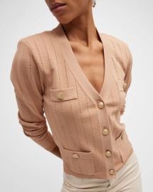 L Agence Calypso Fitted Cardigan at Neiman Marcus