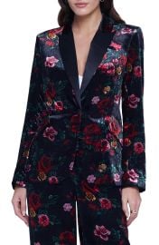 L Agence Chamberlain Floral Velvet Blazer at Nordstrom