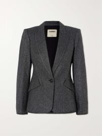L Agence Chamberlain Metallic Herringbone Wool blend Blazer at Net a Porter