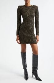 L Agence Cherry Sequin Knit Long Sleeve Minidress at Nordstrom Rack