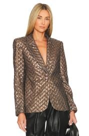 L Agence Clementine Blazer in Bronze Sequin at Revolve