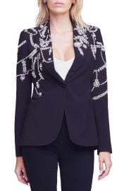 L Agence Clementine Embellished Crystal Peak Lapel Blazer at Nordstrom