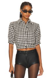 L Agence Cove Houndstooth Short Sleeve Jacket at Revolve