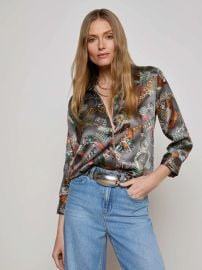 L Agence Dani Blouse in Multi Western Belt Print at L'Agence