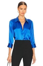 L Agence Dani Blouse in Palace Blue at Revolve