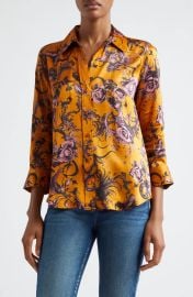 L Agence Dani Floral Silk Charmeuse Blouse at Nordstrom Rack