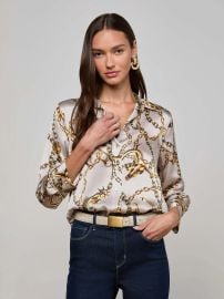 L Agence Dani Status Silk Blouse at L'Agence