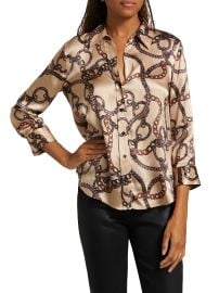 L Agence Dani Status Silk Blouse at Saks Fifth Avenue