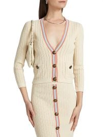 L Agence Irvin Pointelle Cropped Cardigan at Saks Fifth Avenue